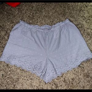 Purple lace scalloped shorts